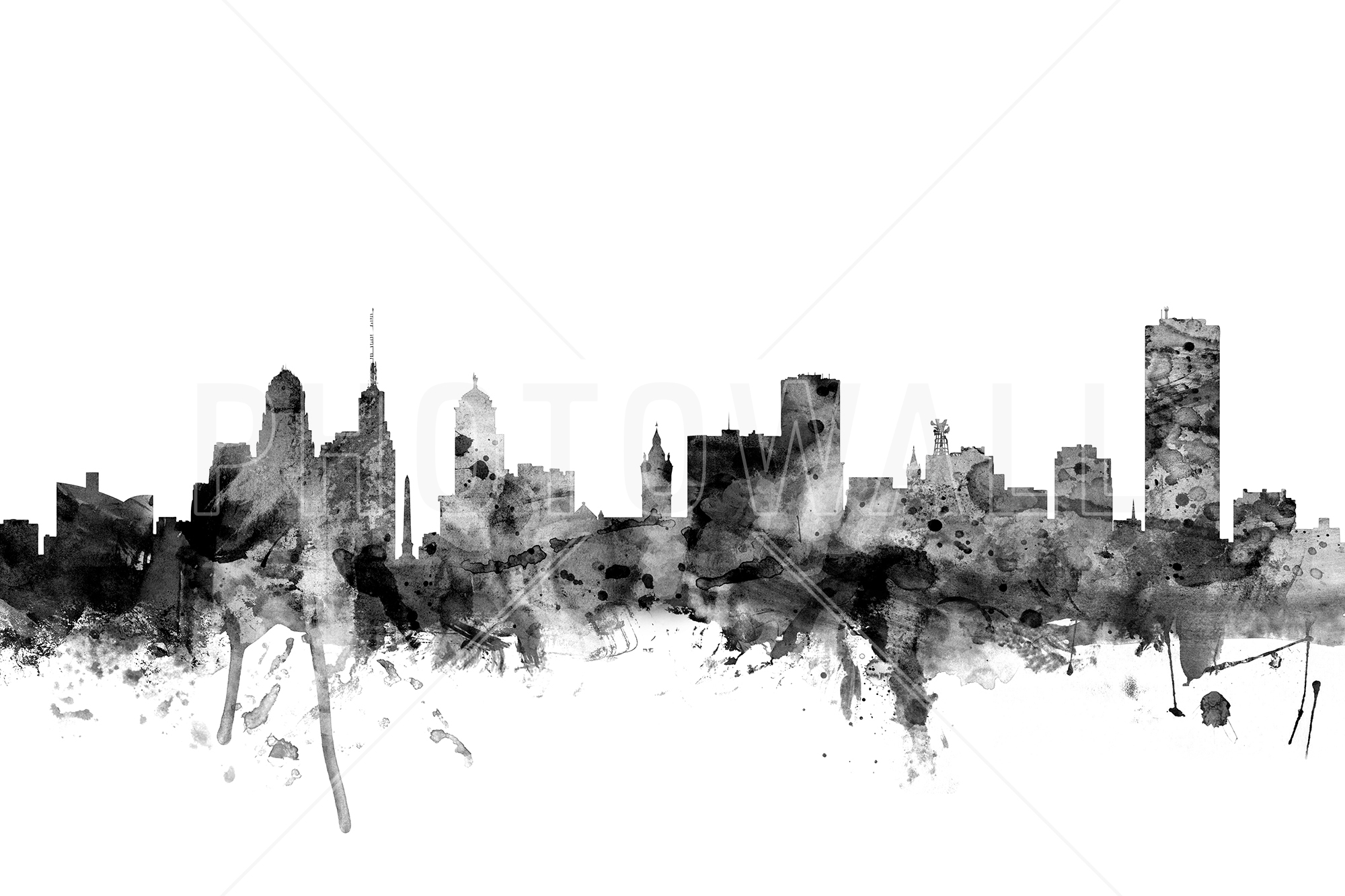 Buffalo New York Skyline Black - Buffalo Ny - HD Wallpaper 