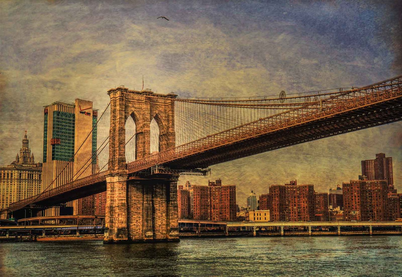 Brooklyn Bridge Wallpaper Mural - Brooklyn Bridge - HD Wallpaper 