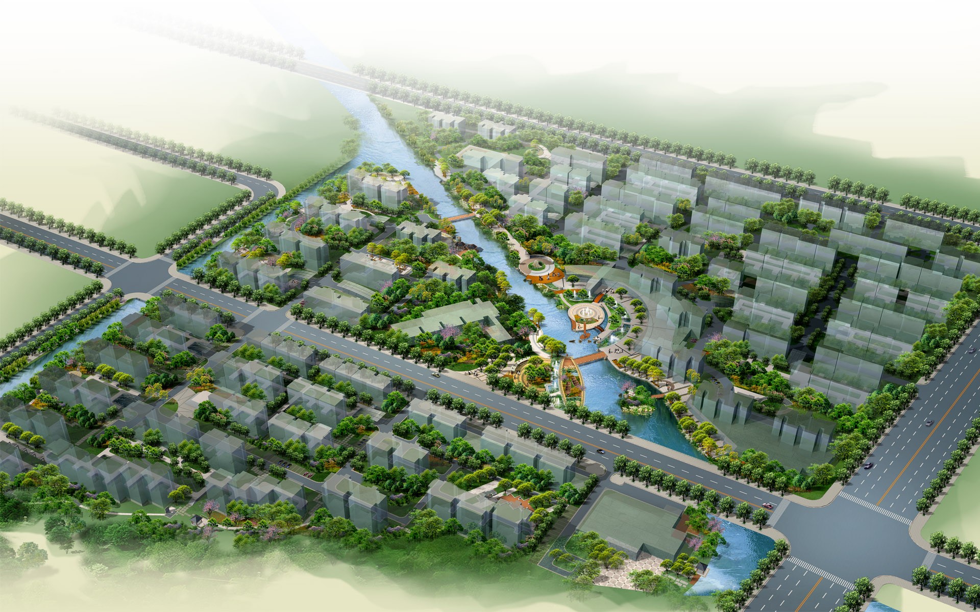 3d Town - HD Wallpaper 