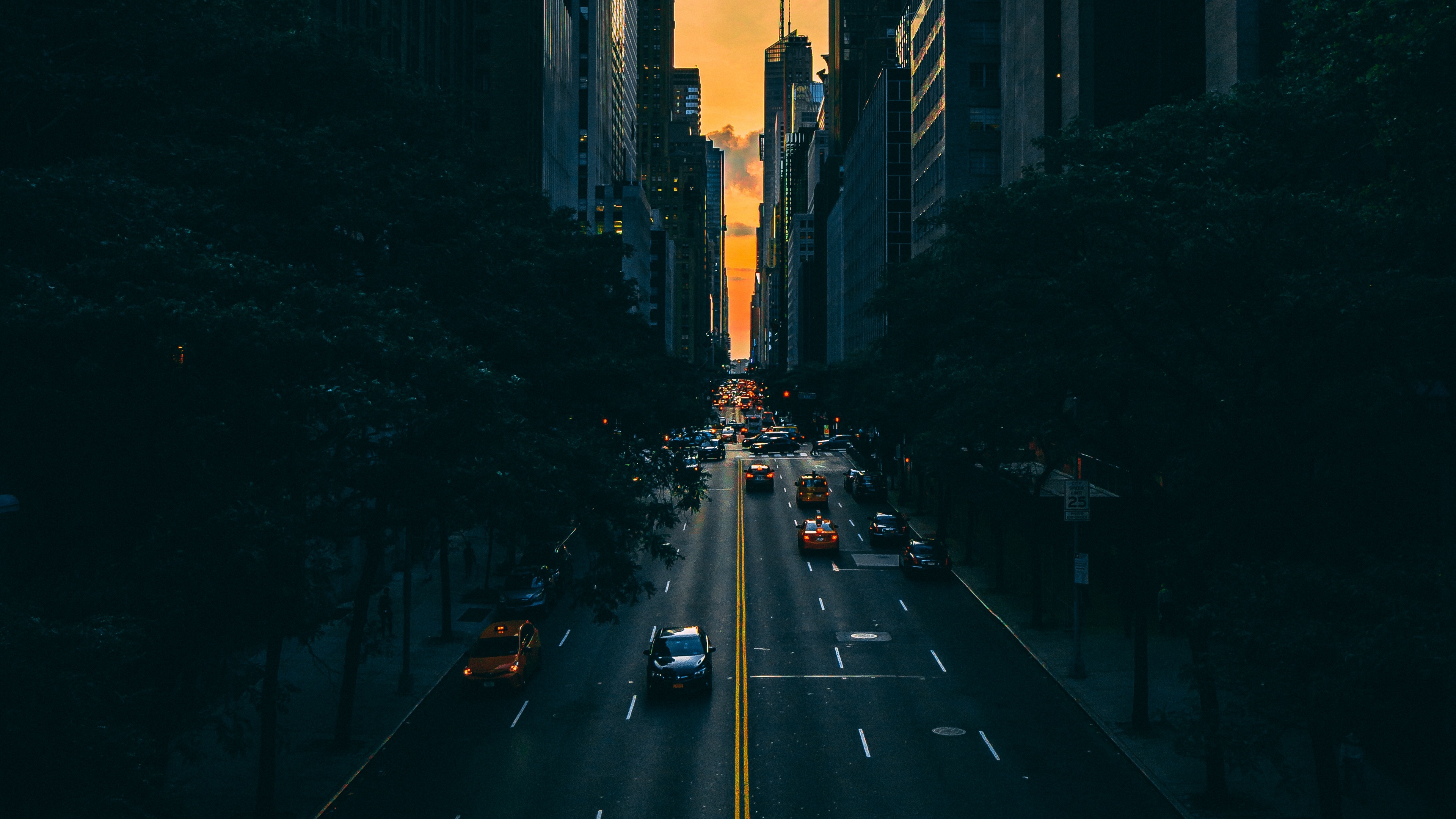 Wallpaper Road, Traffic, Skyscrapers, Manhattan, New - HD Wallpaper 