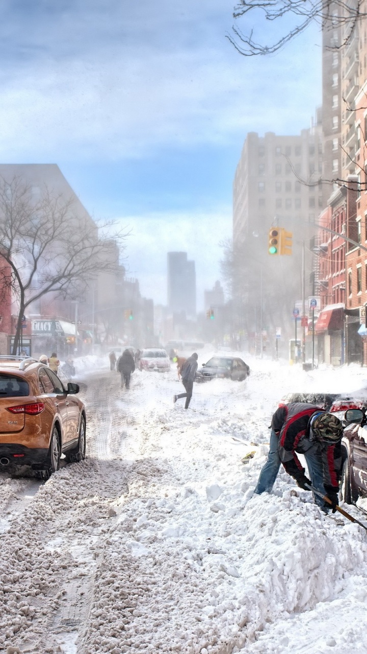 New York Snow Wallpaper Iphone - HD Wallpaper 