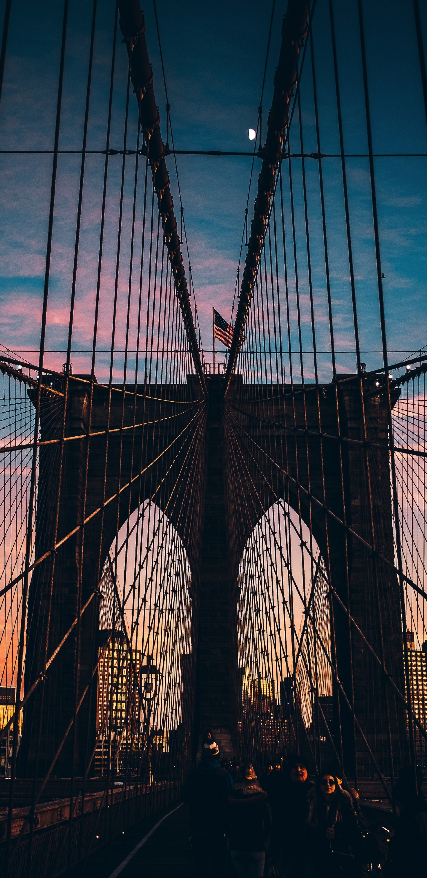 Suspension Bridge, Architecture, Brooklyn Bridge, Sunset, - Brooklyn Bridge Wallpaper Samsung - HD Wallpaper 