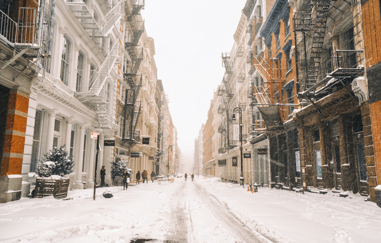 Photo Wallpaper New York, Winter, Snow - New York Winter Wallpaper Hd - HD Wallpaper 