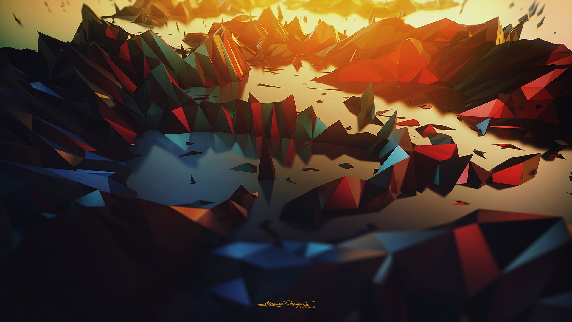 Abstract Geometric Digital Art - HD Wallpaper 