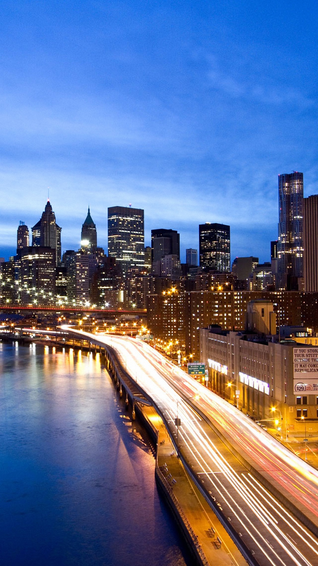 Hd Manhattan By Night Samsung Galaxy S4 S5 Wallpapers - HD Wallpaper 