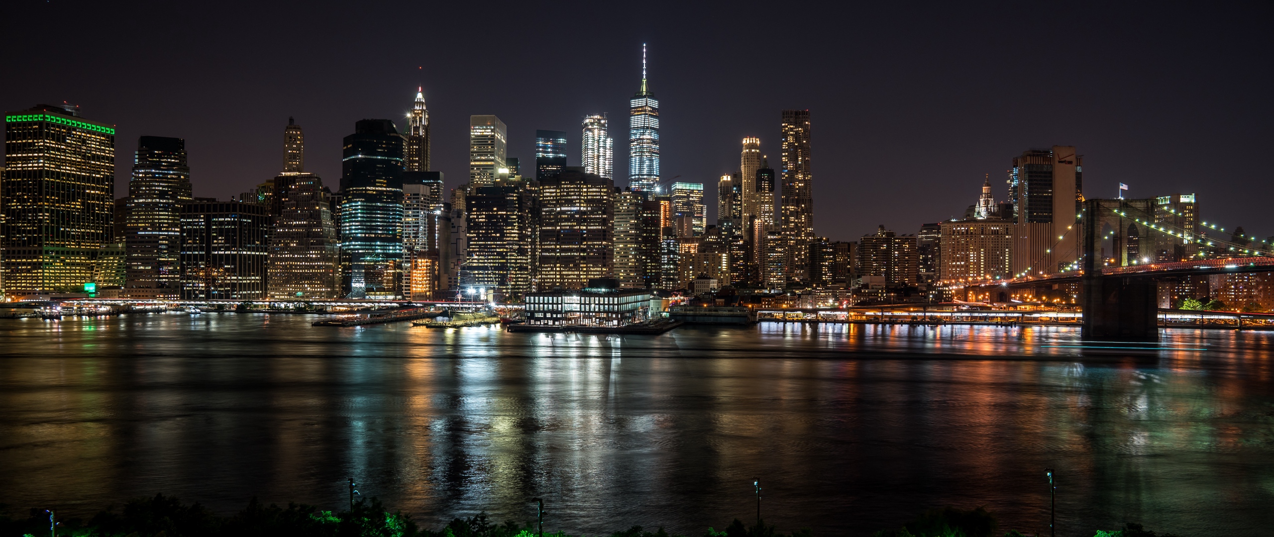 Wallpaper New York, Usa, Night City, Panorama, Skyscrapers - City Iphone 11 Backgrounds - HD Wallpaper 