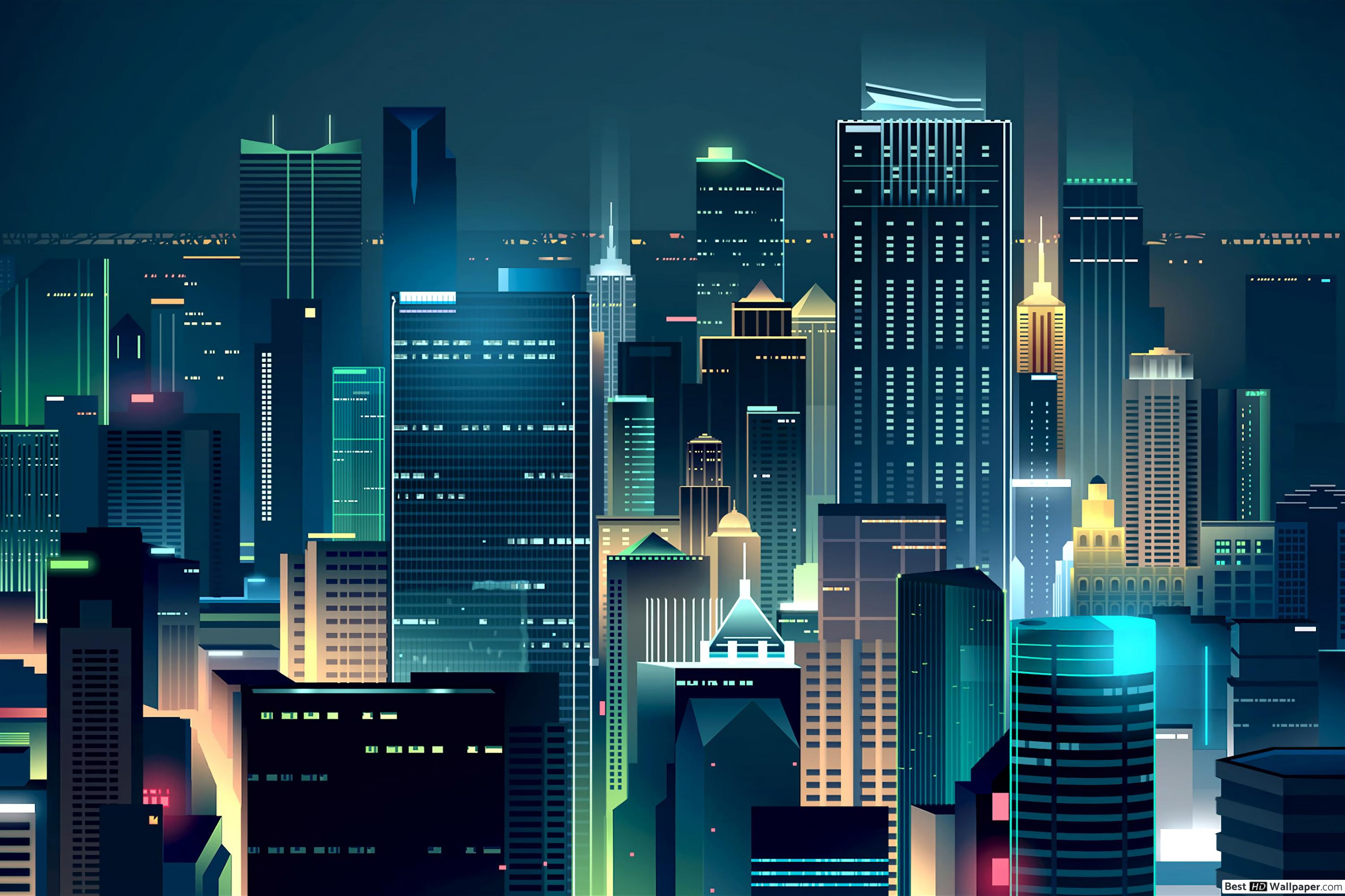 Hong Kong City Graphic - HD Wallpaper 