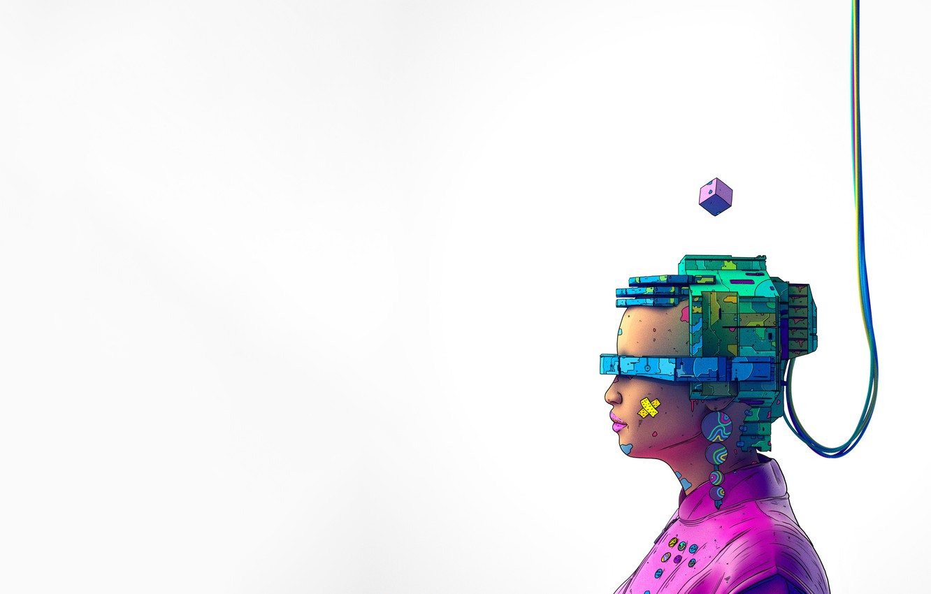 Photo Wallpaper Minimalism, Wire, White, Style, Face, - Futuristic White Background - HD Wallpaper 