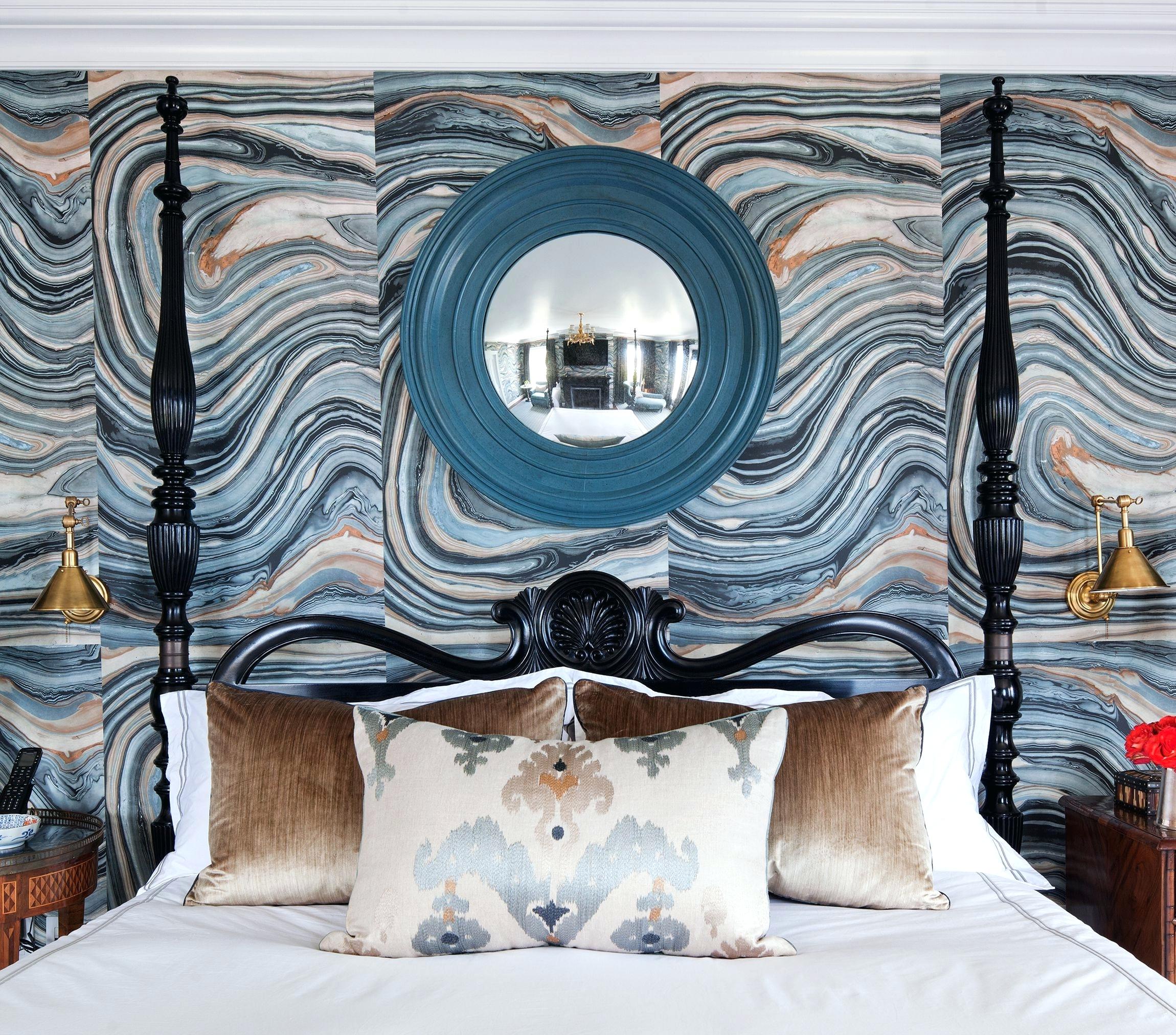 Wallpapered Bedroom Marble Wallpaper Ideas Wallpaper - Bedroom - HD Wallpaper 