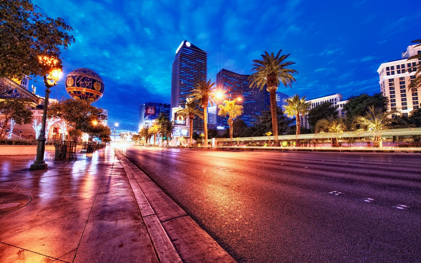 City Road Wallpaper Hd Desert, Sunset, Highway - Las Vegas Street Night -  1680x1050 Wallpaper 