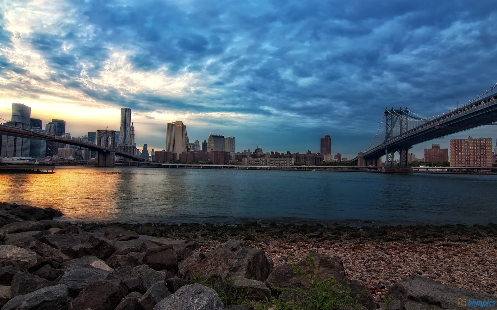 Brooklyn Bridge And Manhattan Bridge Wallpaper Hd - Hd New York - HD Wallpaper 