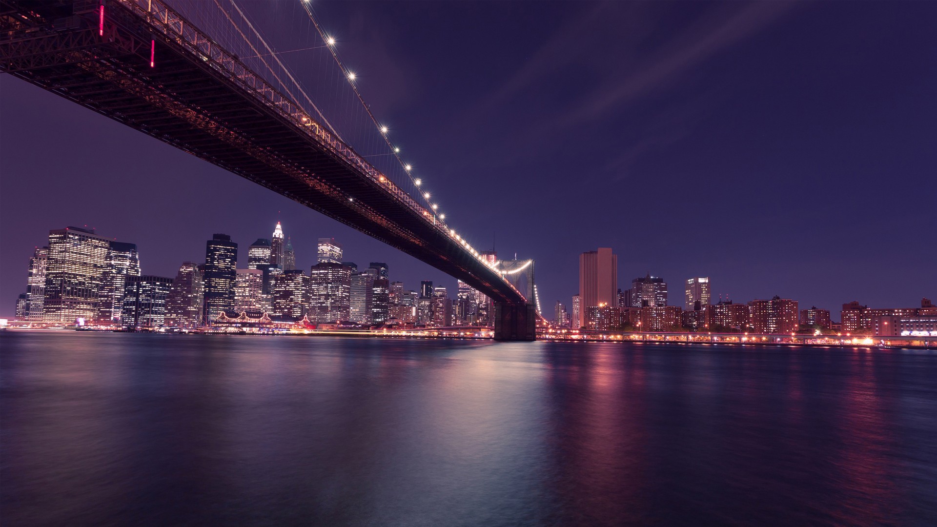 New York Brooklyn Bridge Wallpaper - Ultra Hd Brooklyn Bridge Wallpaper Night - HD Wallpaper 