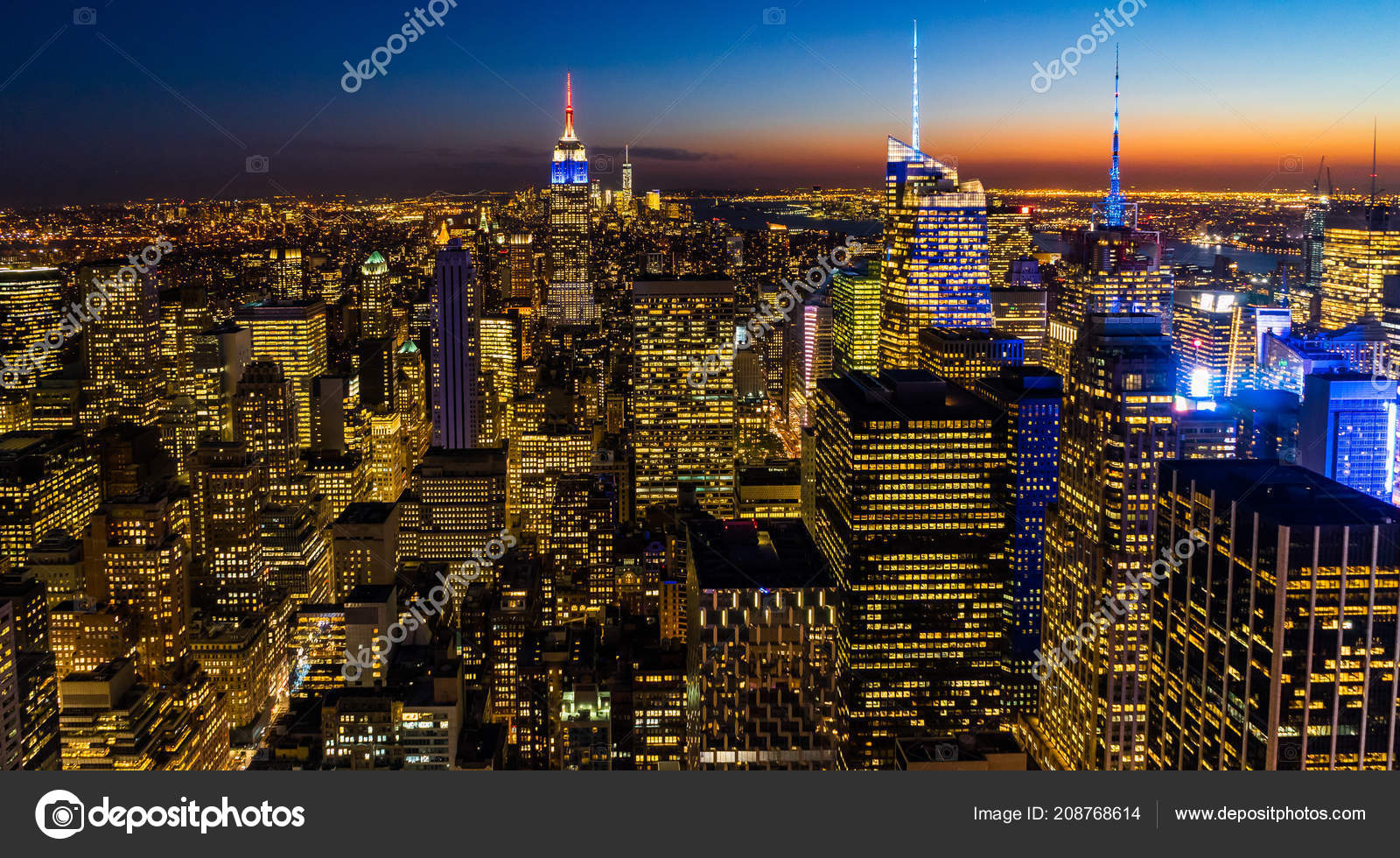 Sunset Empire State Building From Top - HD Wallpaper 