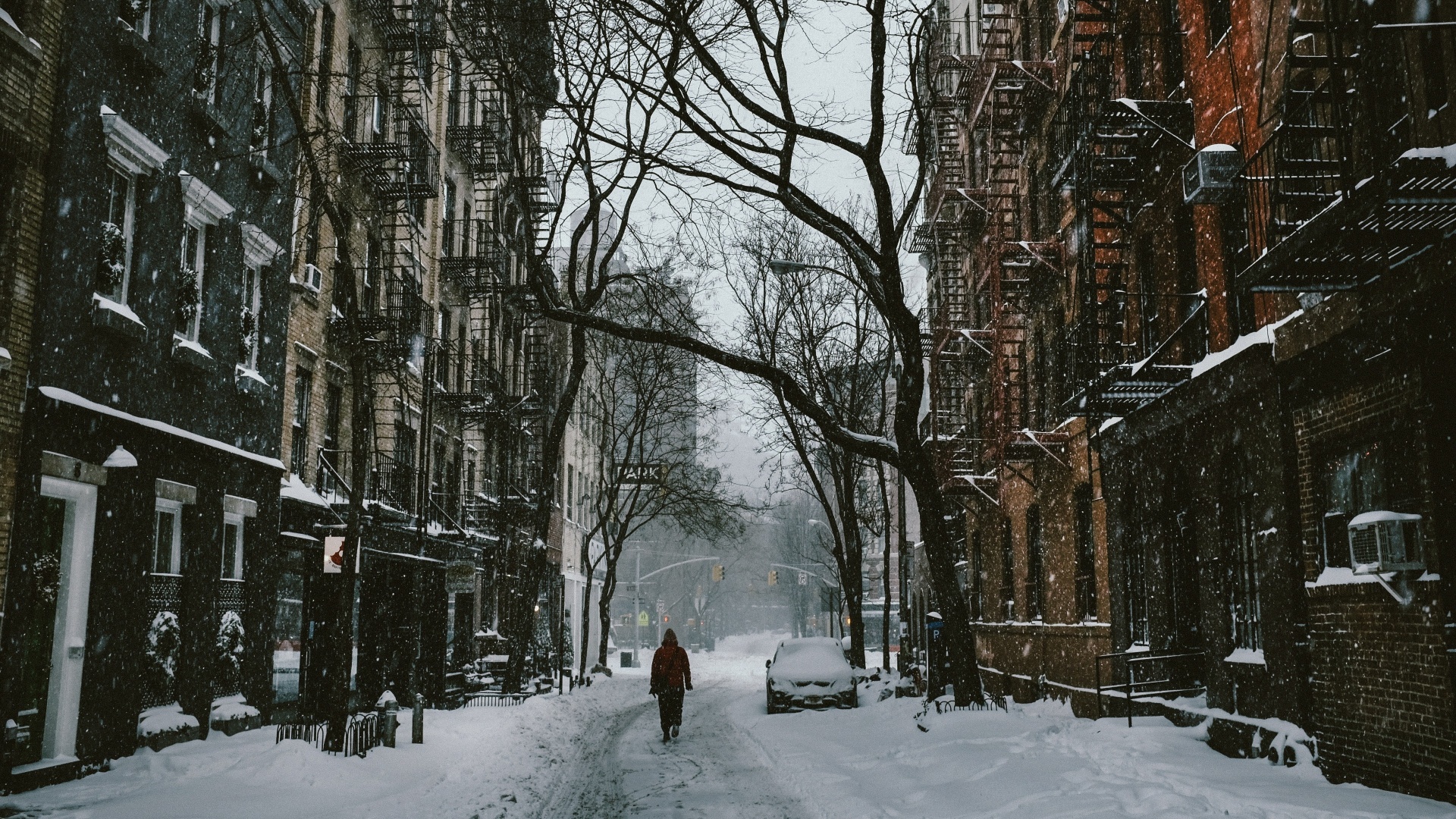 Snowy Day In New York - Snow Street Background - HD Wallpaper 