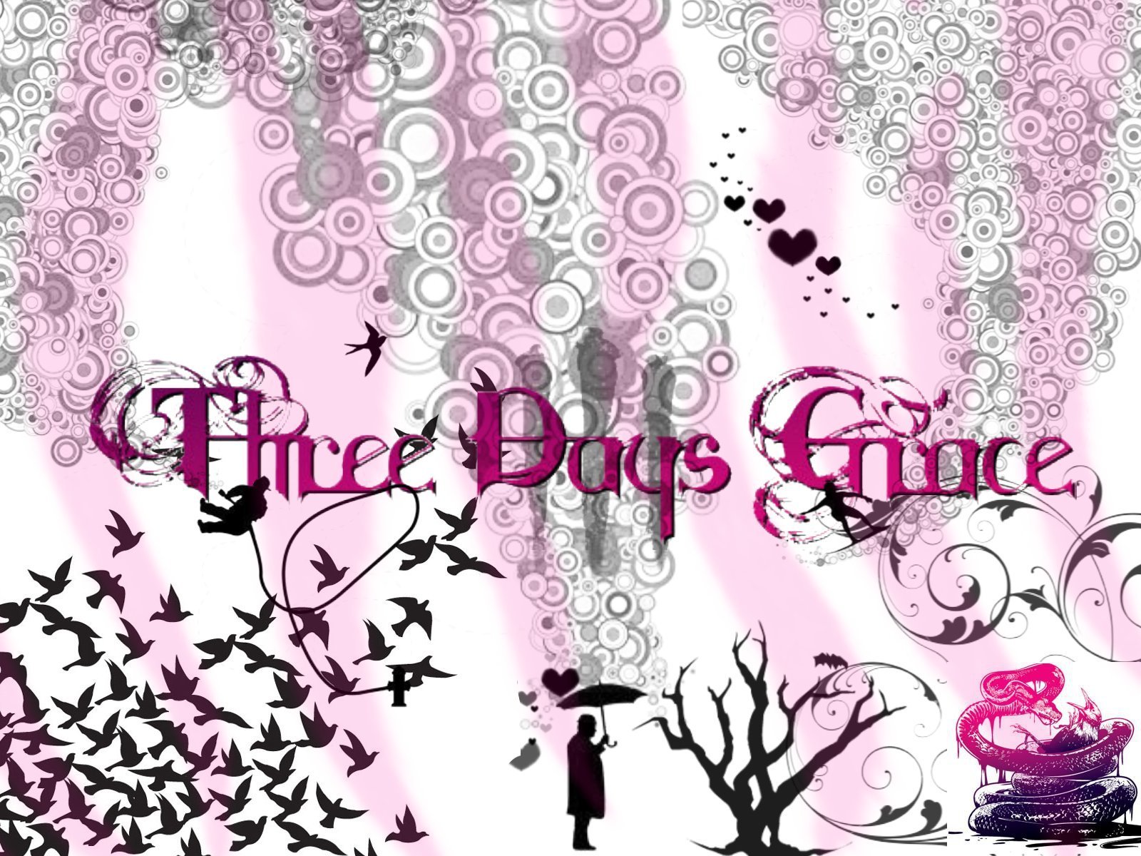 Three Days Grace - Black And White Flying Birds - HD Wallpaper 