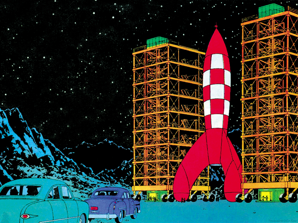 Moon Tintin - HD Wallpaper 