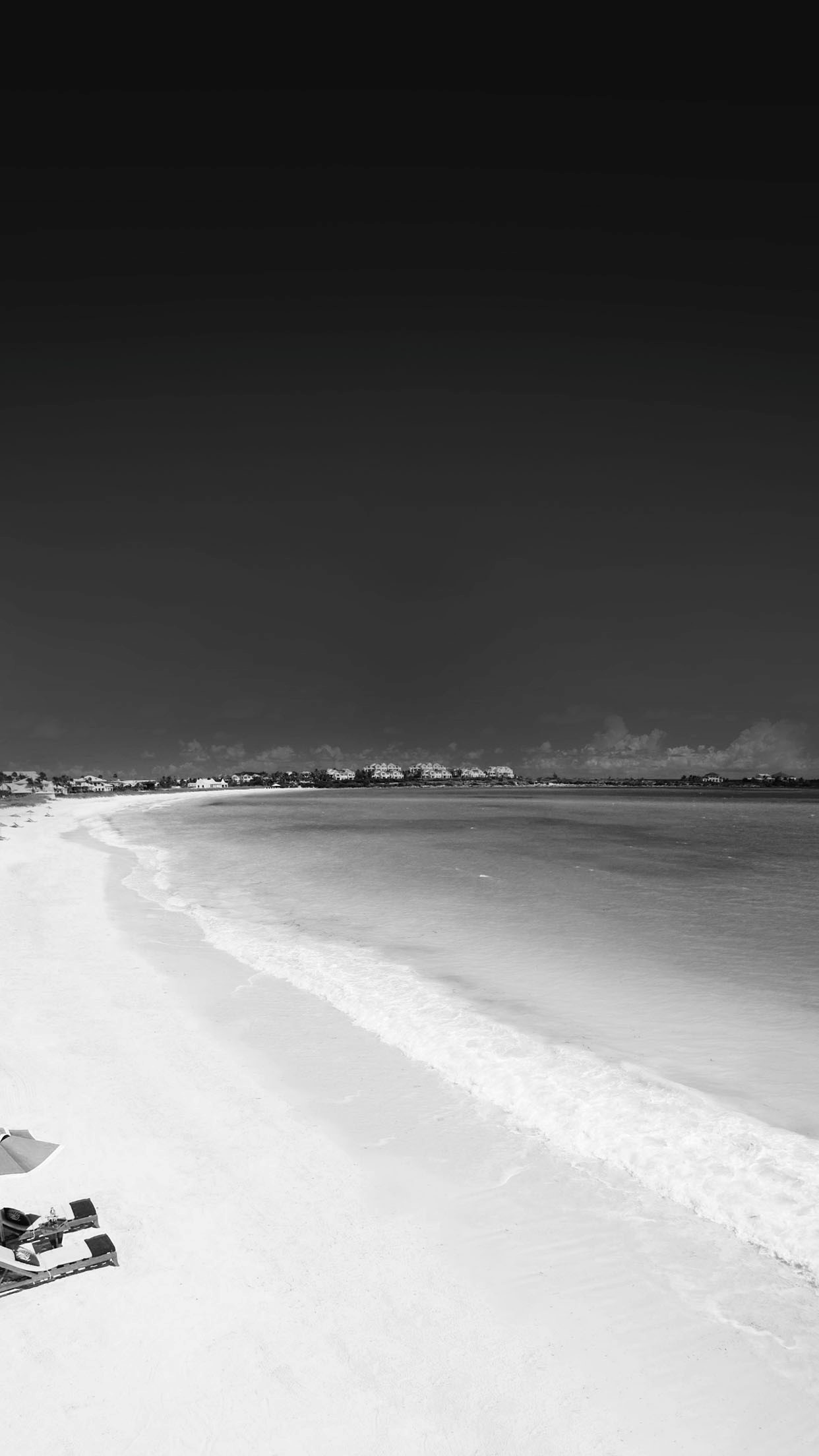 Preto E Branco Infravermelho Beach Gloomy Android Wallpaper - Black And White Iphone 8 - HD Wallpaper 