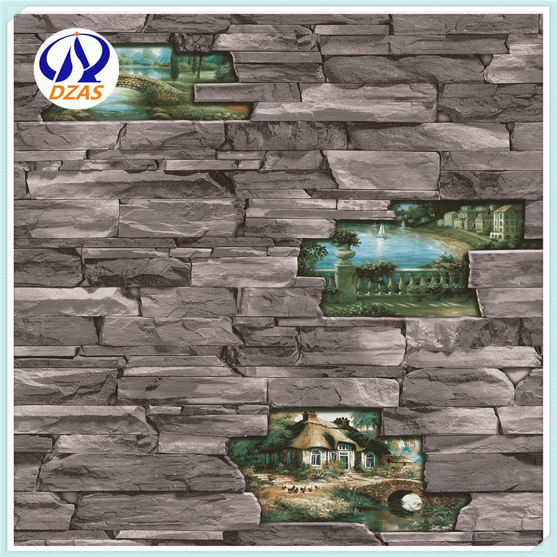 As Mc Elf Adhesive Pvc Imitation Marble Wallpaper Background - Gray Bricks - HD Wallpaper 