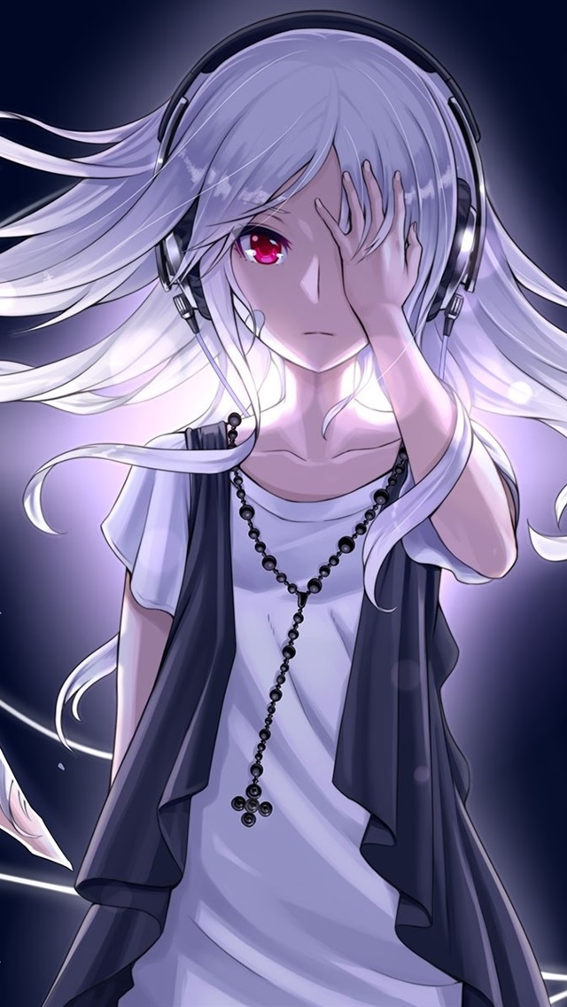 Iphone Wallpaper White Hair Anime Girl, Pink Eyes - Anime Menina De Cabelo Branco - HD Wallpaper 