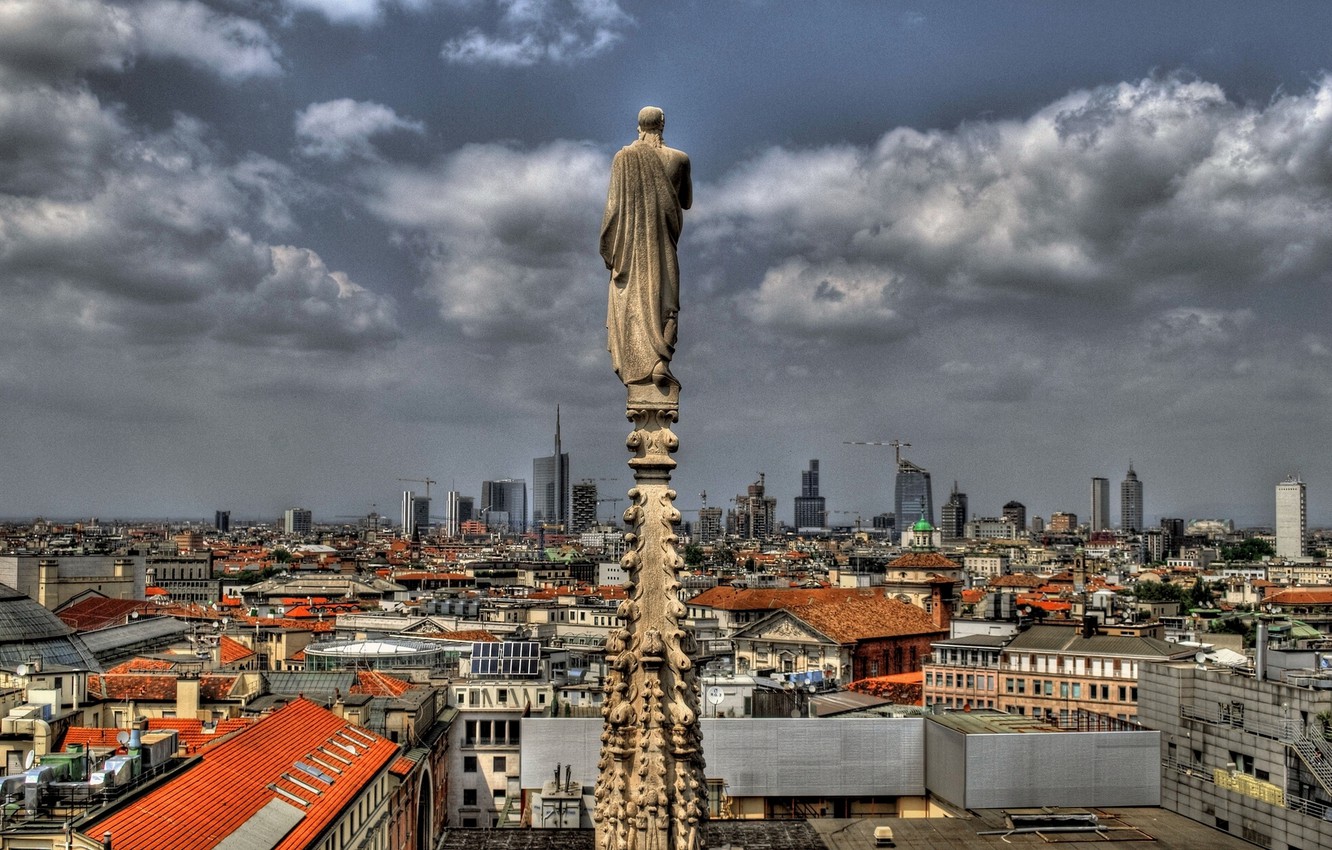 Photo Wallpaper Building, Italy, Panorama, Milan, Italy, - Milano Italy - HD Wallpaper 