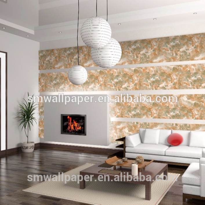 New Marble Design 3d Effect Stone Wallpaper For Living - Hall Interior Latest Design - HD Wallpaper 