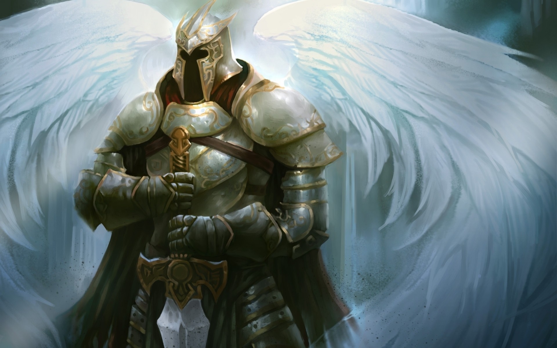Guardian Angel Wallpapers - Fantasy Art Angel Knight - HD Wallpaper 