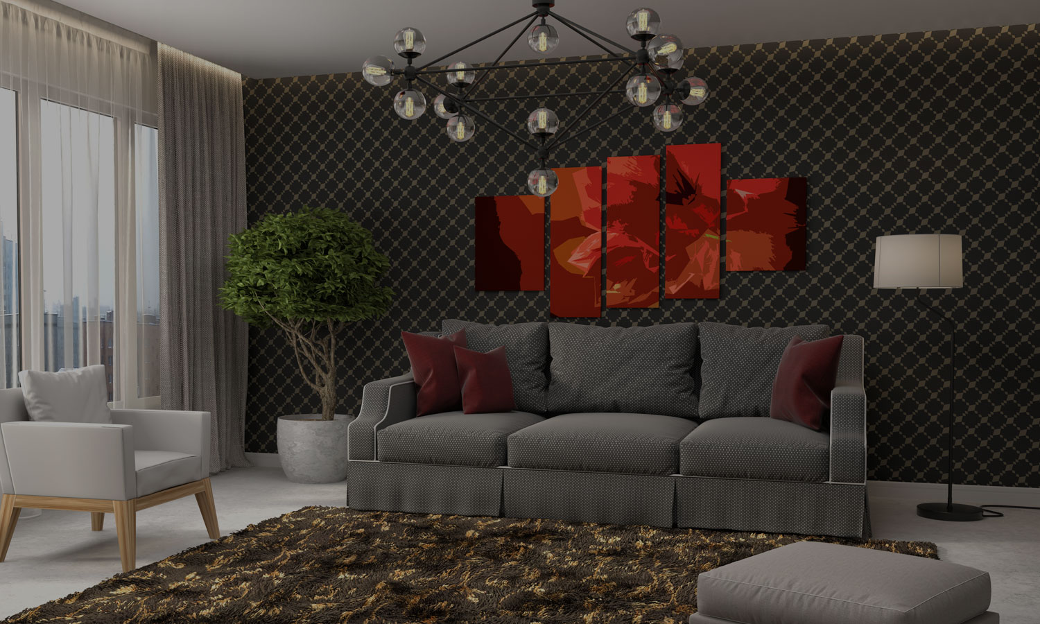 Imported Wallpaper Dark - Window Covering - HD Wallpaper 