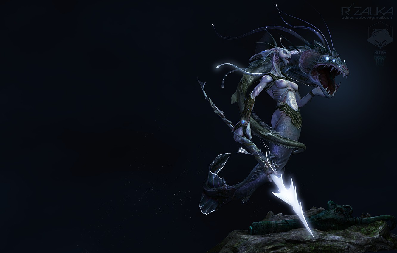 Photo Wallpaper Mermaid, Warrior, Skat, Underwater - Dominance War - HD Wallpaper 