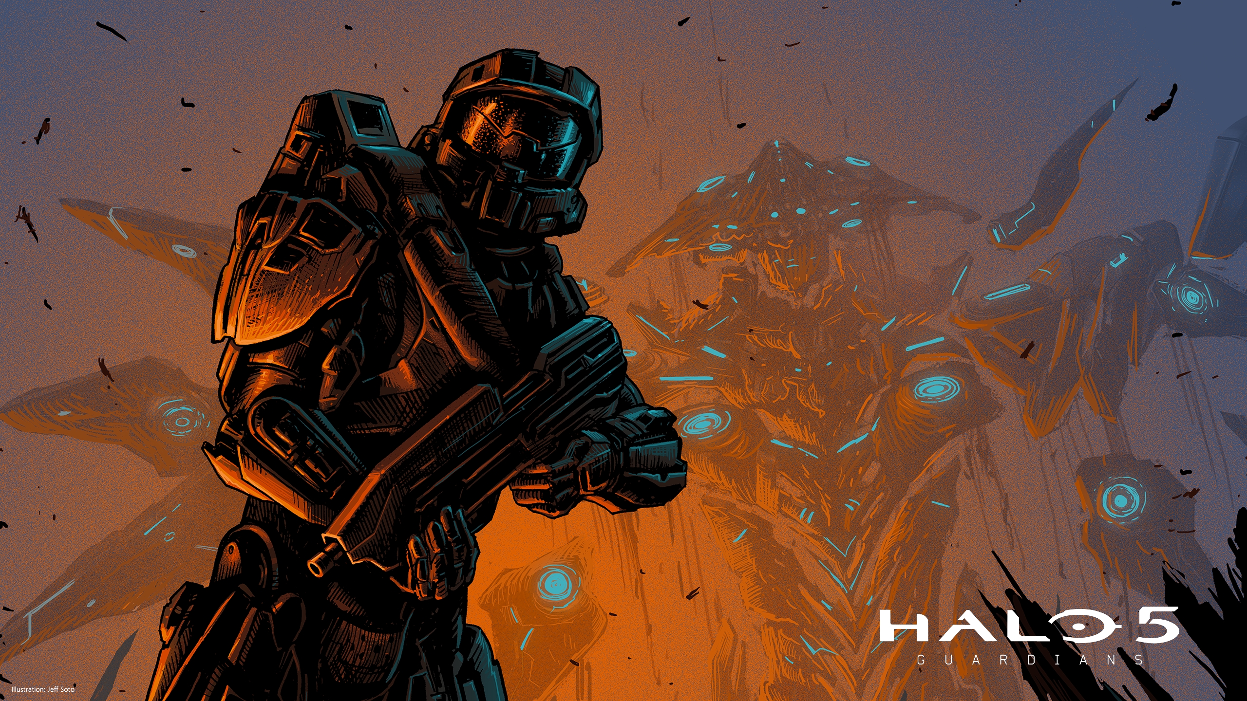 Halo Master Chief Art - HD Wallpaper 