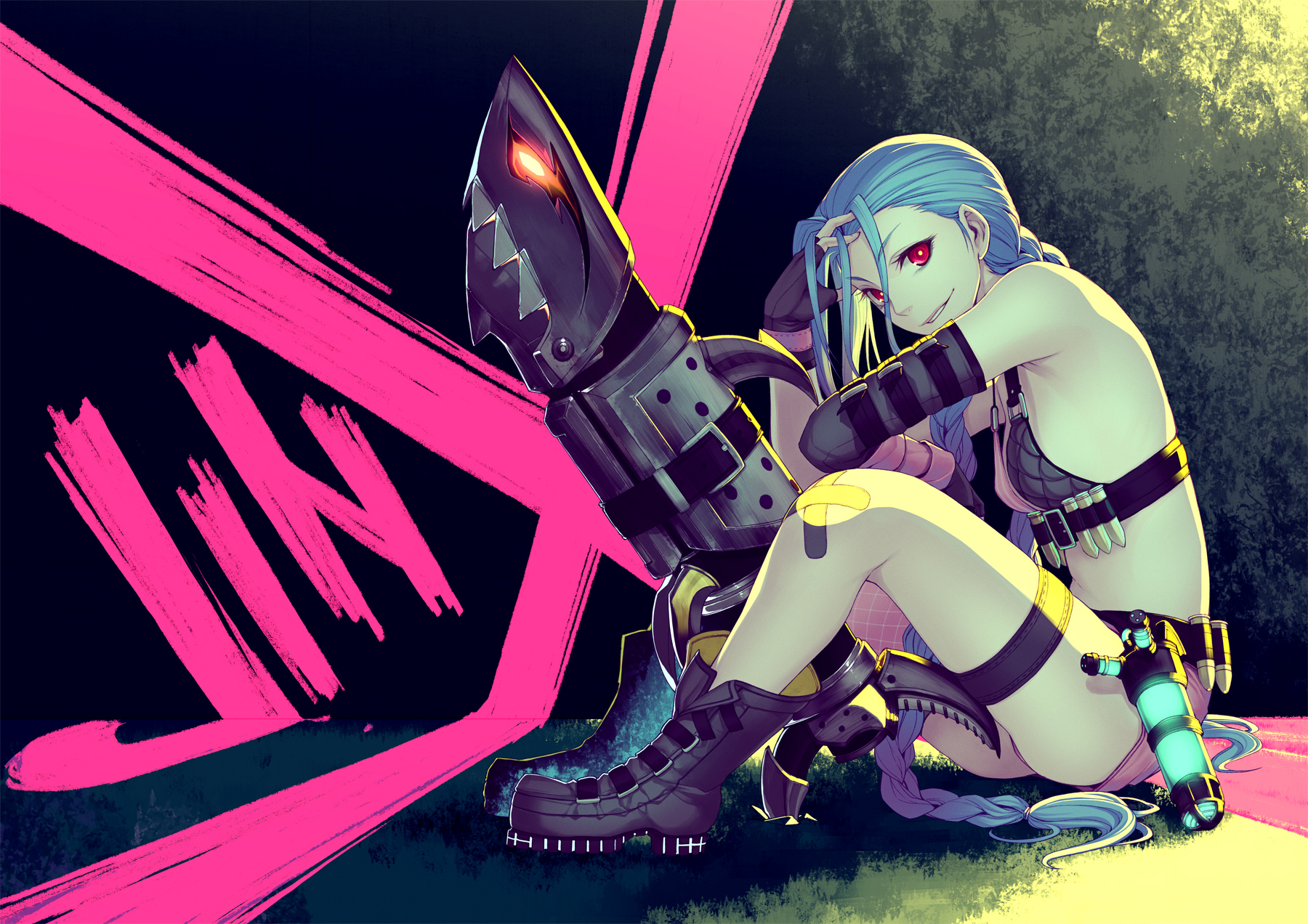 Jinx,league Of Pictures,nsfw,sex Related Or Lewd, Adult - Jinx League Of Legends Boots - HD Wallpaper 