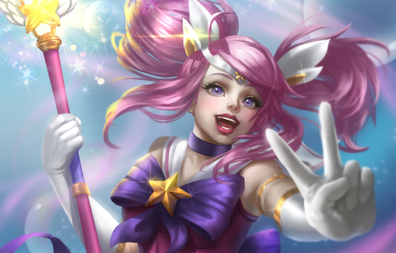 Photo Wallpaper Girl, Hand, Rod, Gesture, League Of - League Of Legends 19+ - HD Wallpaper 
