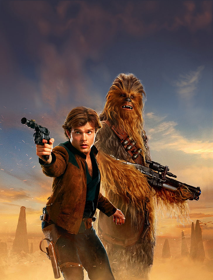 A Star Wars Story, Chewbacca, Alden Ehrenreich, Han - Solo A Star Wars Story Cover - HD Wallpaper 