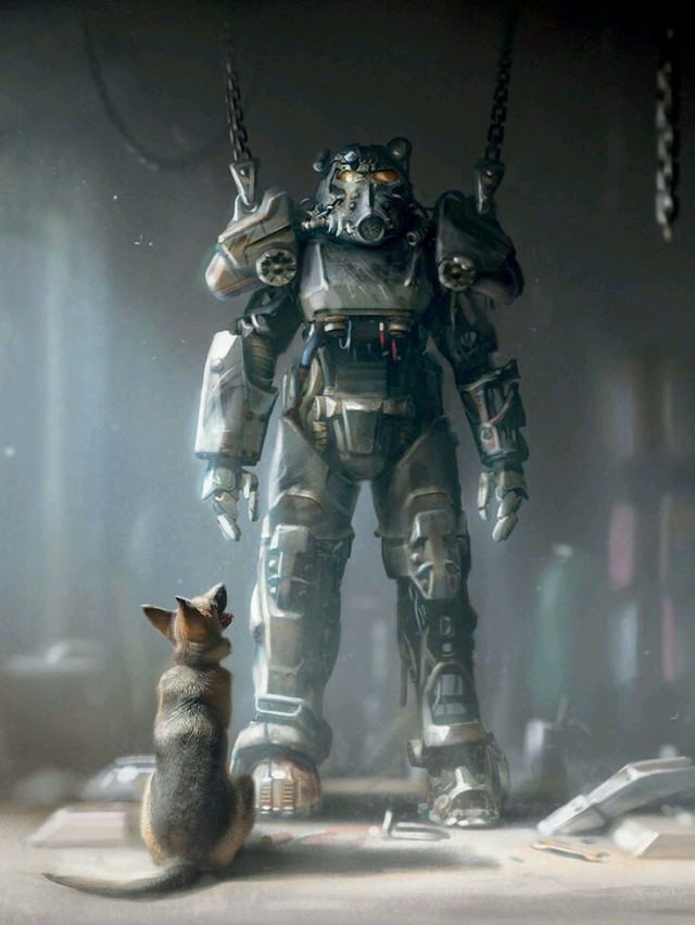 Power Armor Fallout Art - HD Wallpaper 