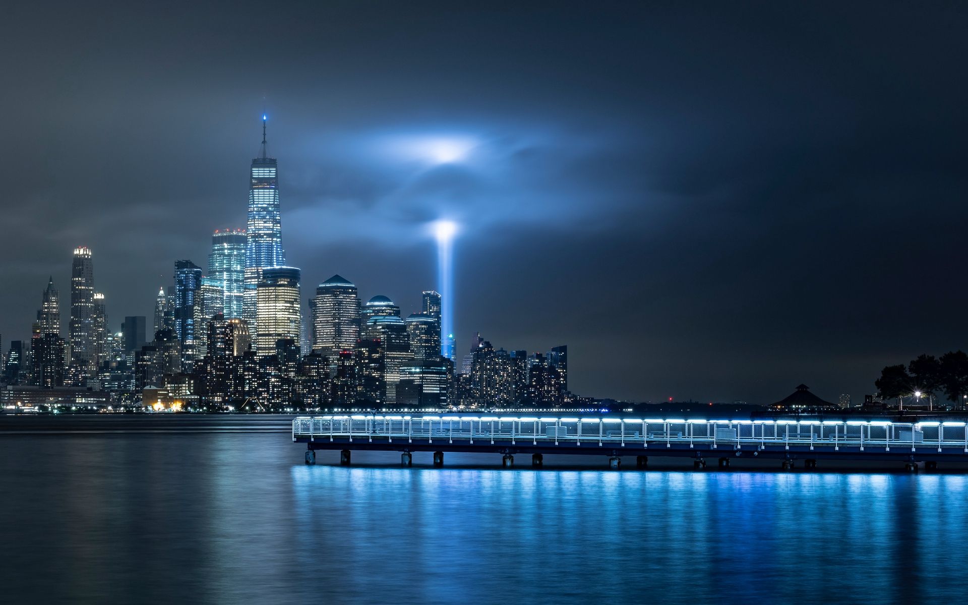 Night New York City One World Trade Center - HD Wallpaper 