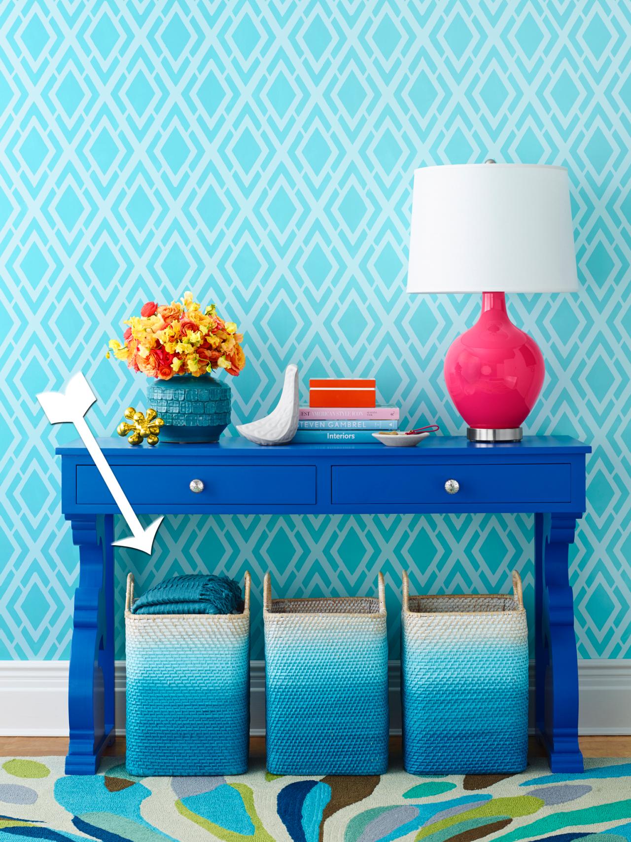 How To Spray Paint Blue Ombre Baskets - Paint Baskets - HD Wallpaper 