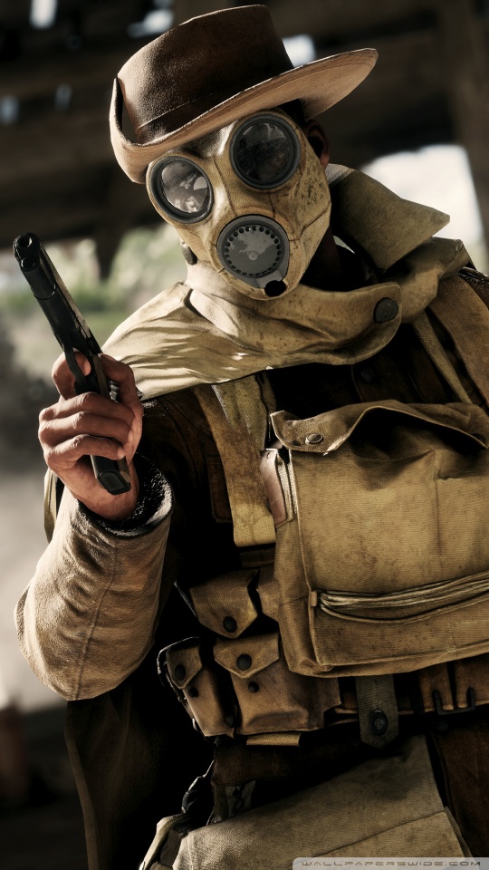 Gas Mask Soldier Battlefield 1 - HD Wallpaper 
