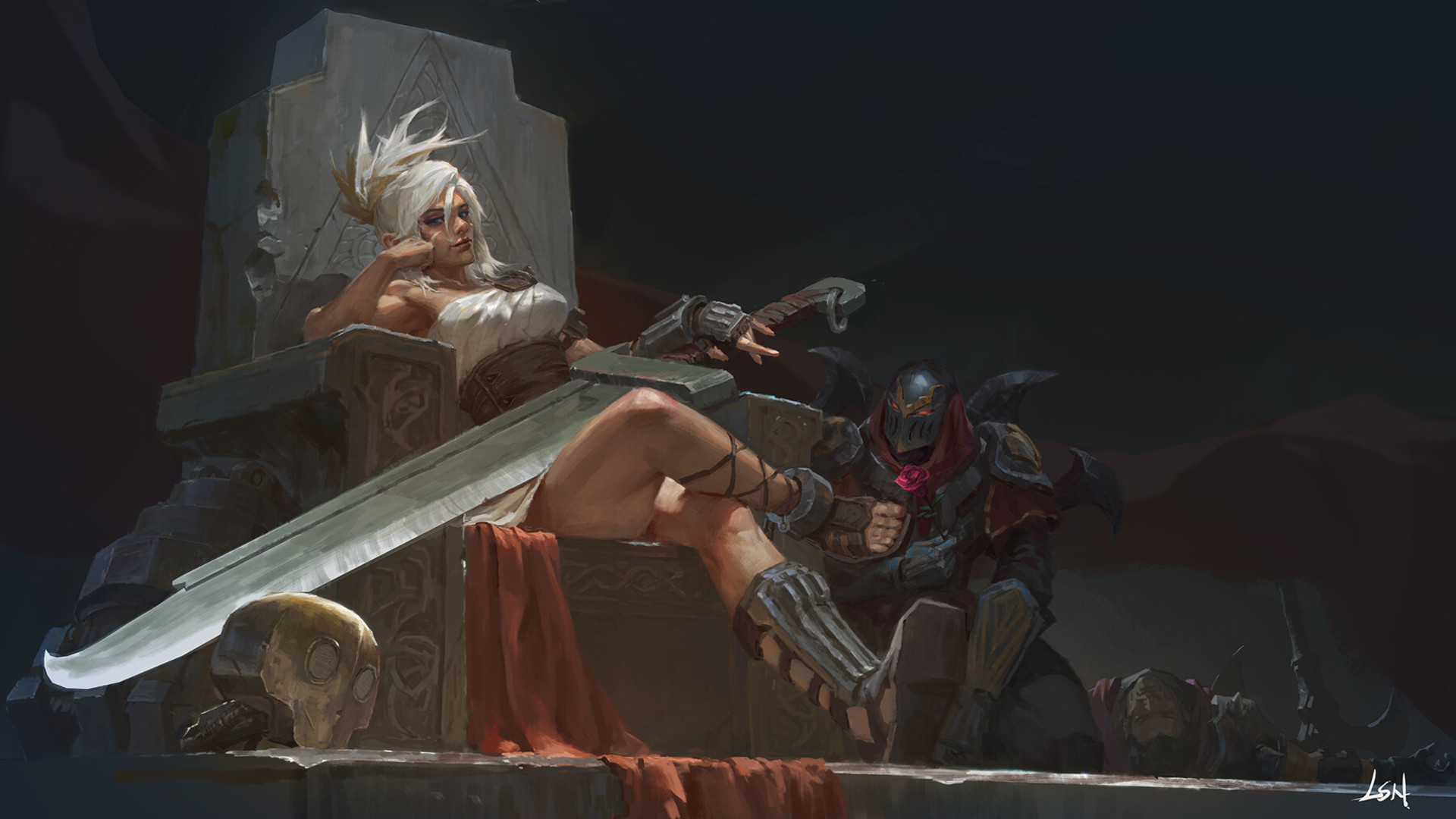 Riven And Zed - HD Wallpaper 