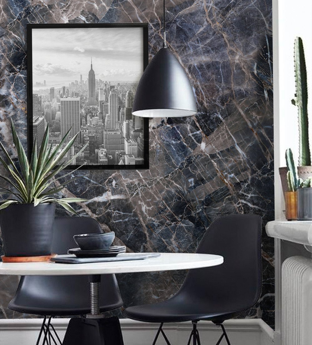 Awesome Marble Wall Art Navy Wallpaper Peel And Stick - Marble Peel And Stick - HD Wallpaper 