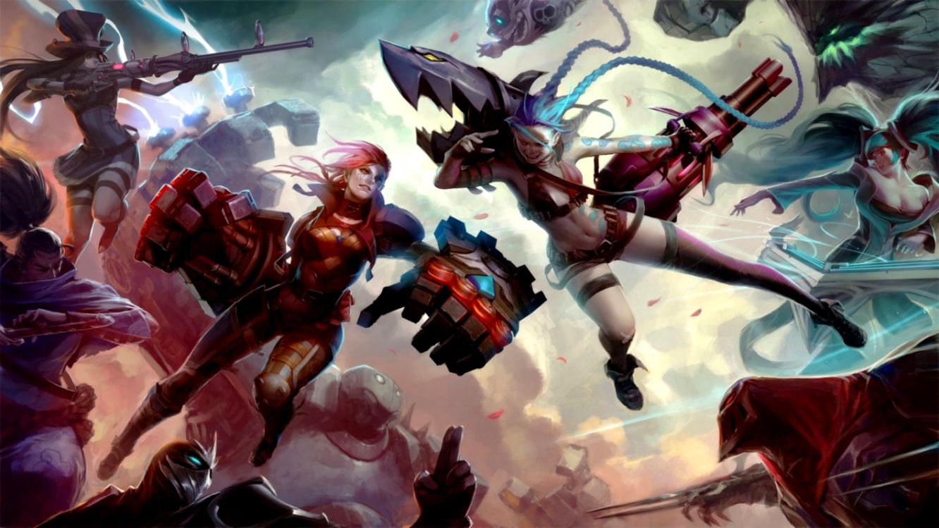 League Of Legends Jinx Vi Blitzcrank League Of Legends - Jinx And Vi