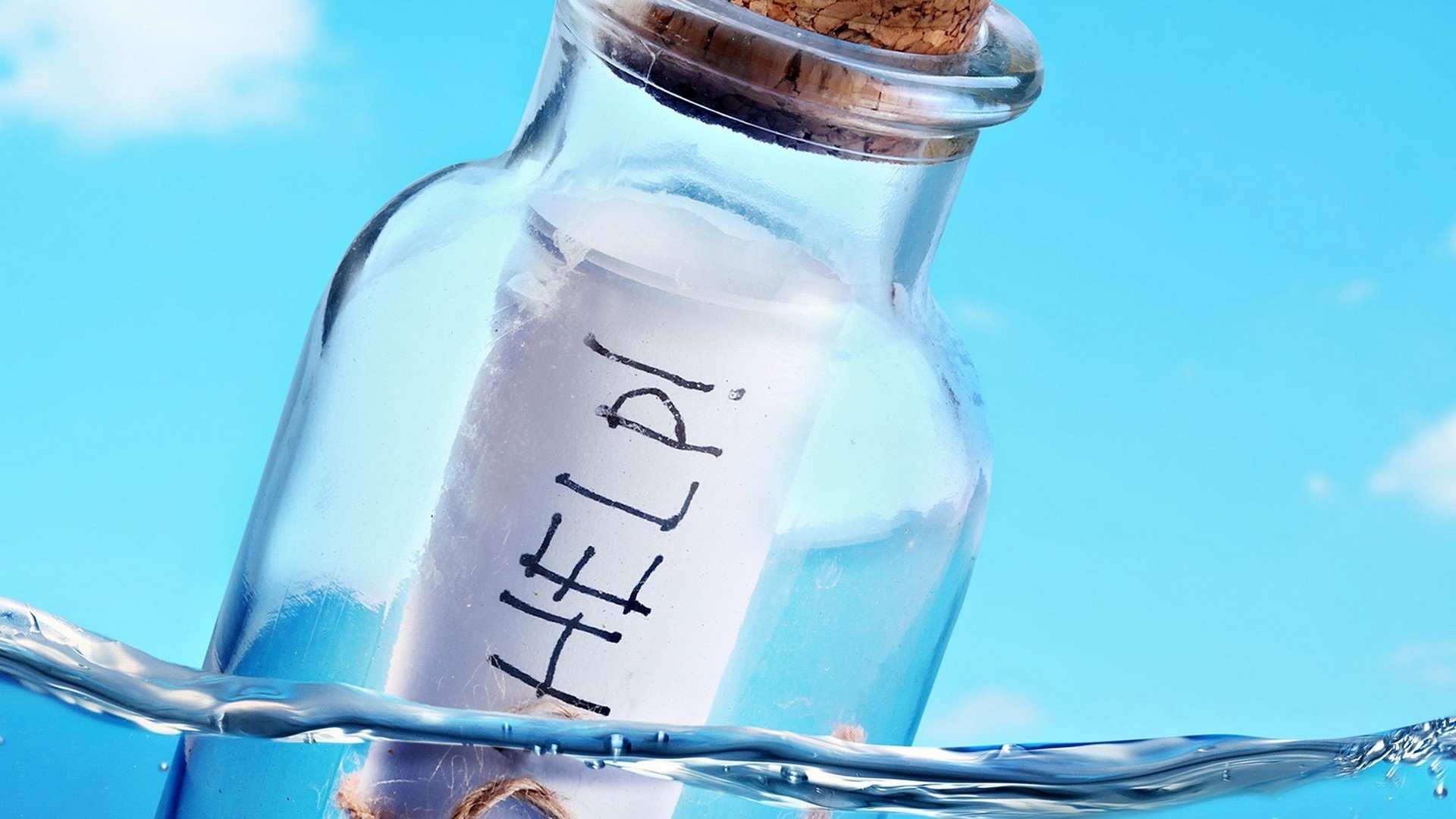 Help Message In A Bottle - HD Wallpaper 