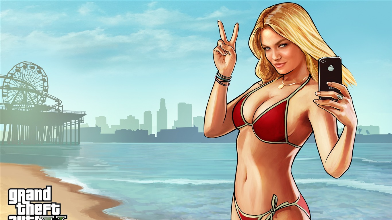Bikini Girl-grand Theft Auto V Gta 5 Game Hd Wallpaper2013 - Gta V Lindsay Lohan - HD Wallpaper 