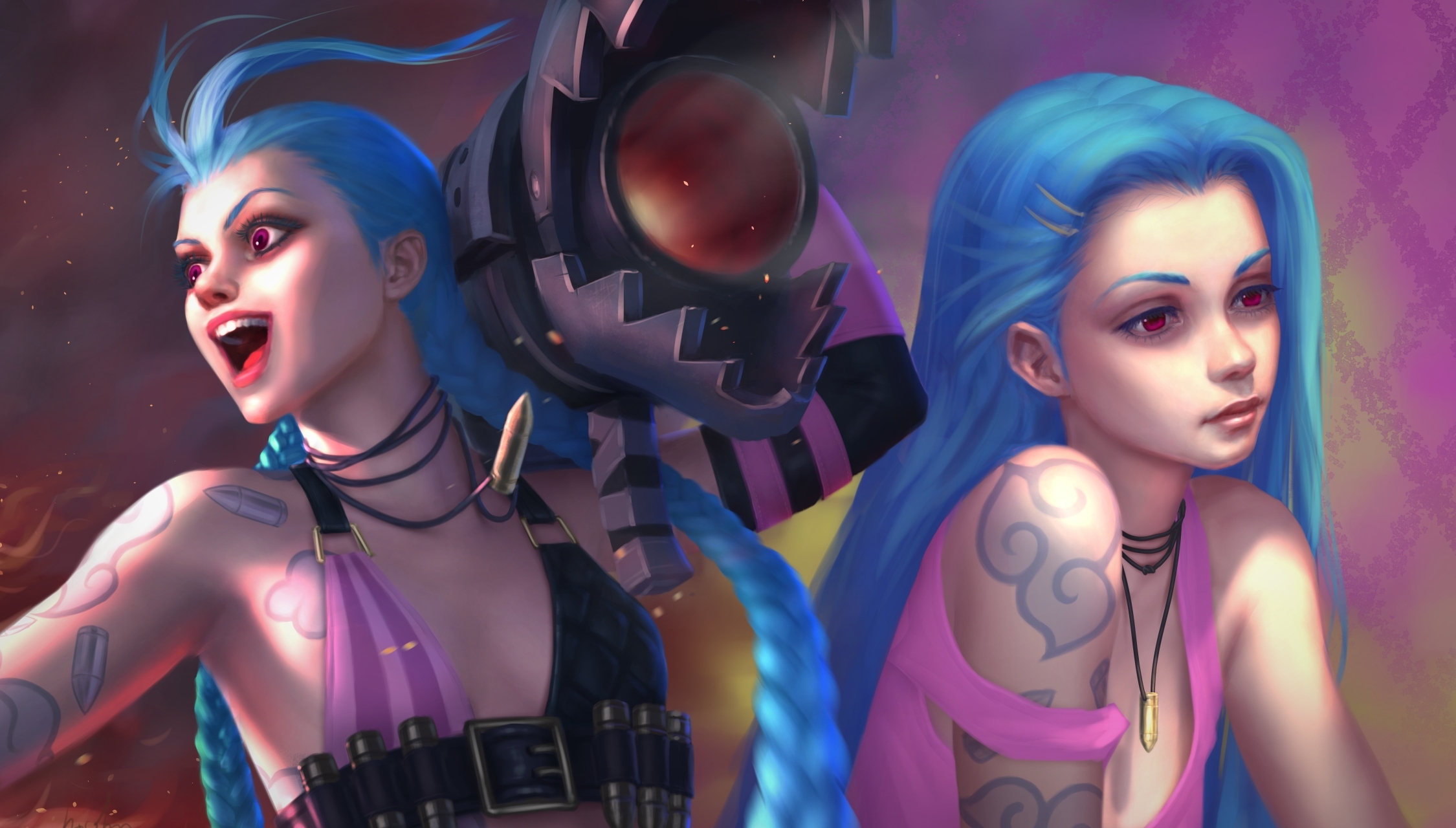 Game Girl Blue Hair - HD Wallpaper 