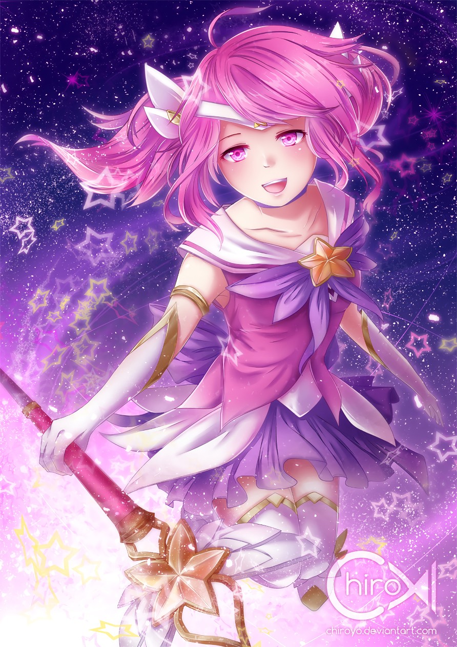 Star Guardian Lux By ちろよ Hd Wallpaper Fan Art Artwork - 롤 Star Guardian Lux - HD Wallpaper 