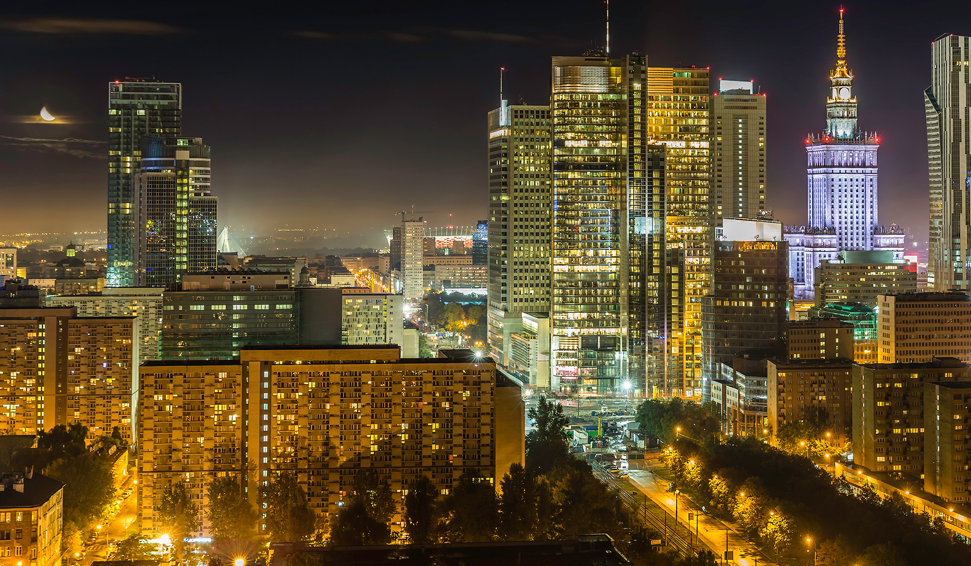 Warsaw Night - HD Wallpaper 