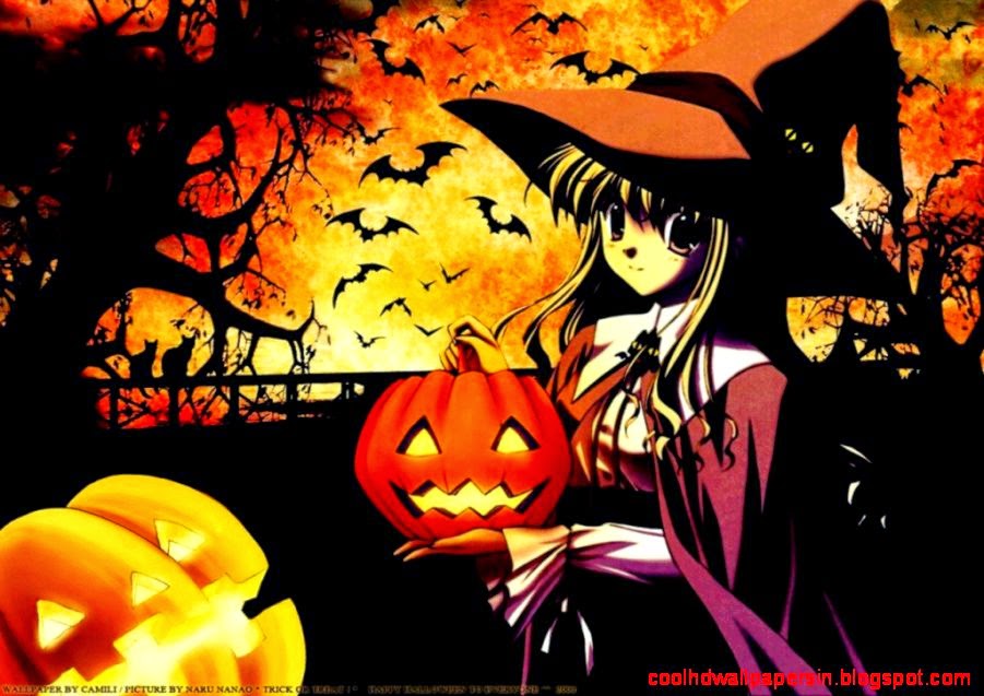 Halloween Anime Wallpaper Funkyfunz - Anime Art Happy Halloween - HD Wallpaper 