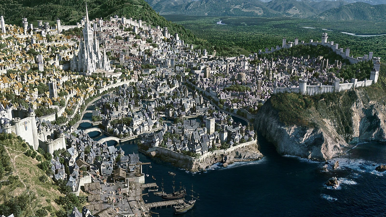 City, Hd Desktop Wallpapers Hd, Castle, Warrior, World, - Warcraft Movie Stormwind - HD Wallpaper 