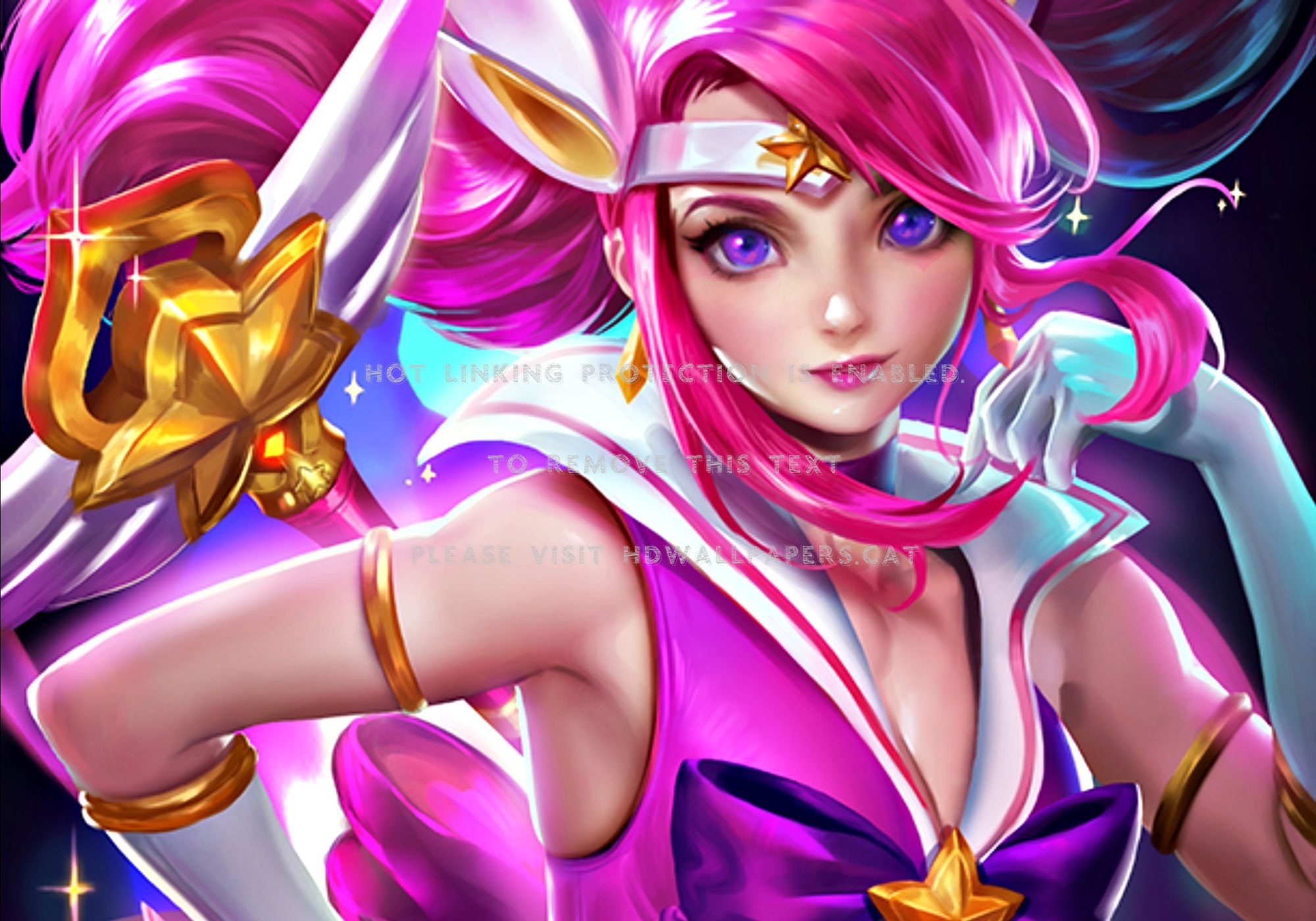 Star Guardian Lux Blue Manga Girl Pink Art - HD Wallpaper 