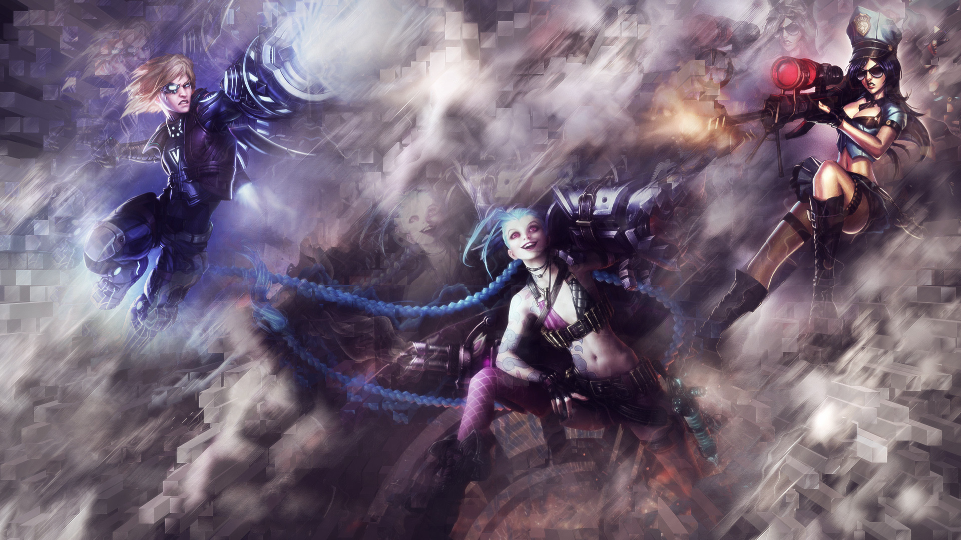 Caitlyn X Jinx Lol Fanart - HD Wallpaper 