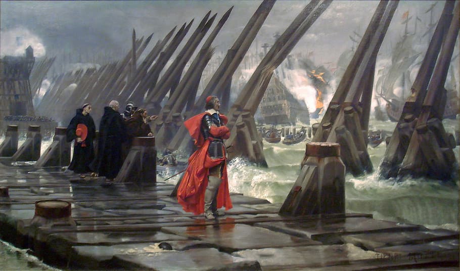 Cardinal Richelieu At The Siege Of La Rochelle, France - Richelieu Siege De La Rochelle - HD Wallpaper 