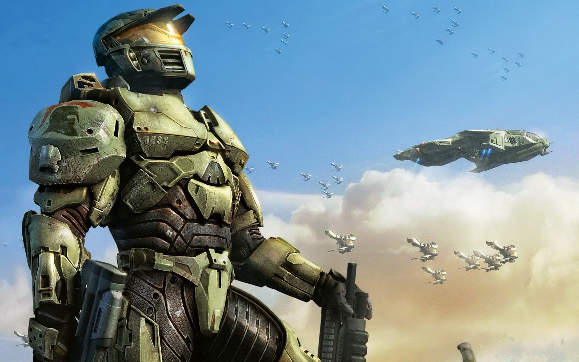 Halo Military War Army Battle Soldier Weapon Gun Combat - Halo 1 Master Chief - HD Wallpaper 